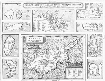 Insular. Aliquot Aegaei Maris Antiqua Descrip. by Ortelius