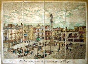 Veduta della piazza di Lecce in terra di Puglia