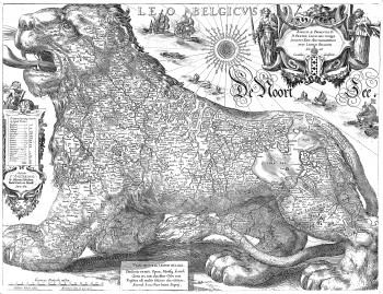 Leo Belgicus 1611 by Hondius