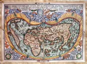 Tipus Orbis Universalis Iuxta Ptolomei Cosmographi Traditionem et Americi Vespucii…by Apianus