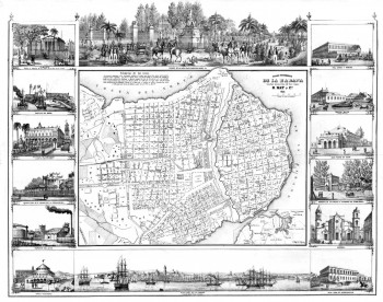 Plano pintoresco DE LA HABANA con los numeros de las casas B. May y Ca. 1853