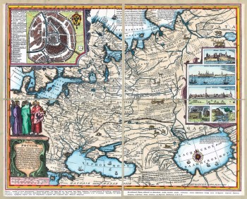Карта России по рисунку Фёдора Годунова. До 1665 года.