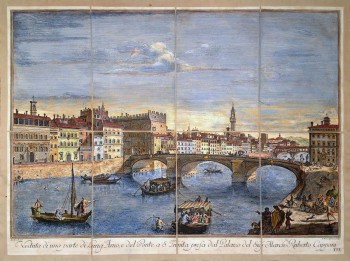 Veduta di una parte di Lung Arno, e del Ponte a S.Trinita’ presa dal Palazzo del Sig. March.Roberto Capponi