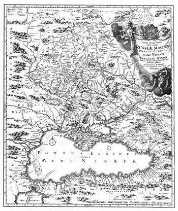 Tabula geographica qua pars Russiae magnae, Pontus Euxinus seu Mare Nigrum et Tartaria Minor