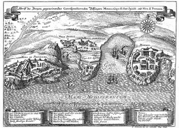Abriss der Dreyen, gegeneinander Correspondierenden Verstungen Monaco, Capo di Sant Spirito, und Niza di Provenza